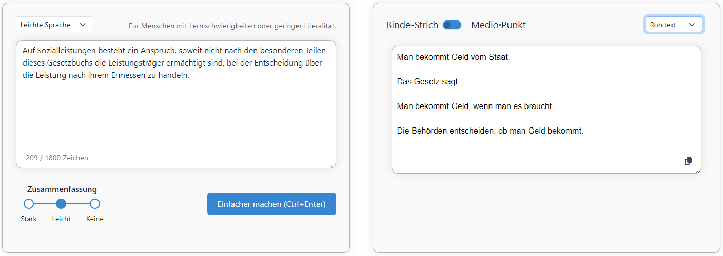 Beispiel für Leichte Sprache: Sozialleistungen